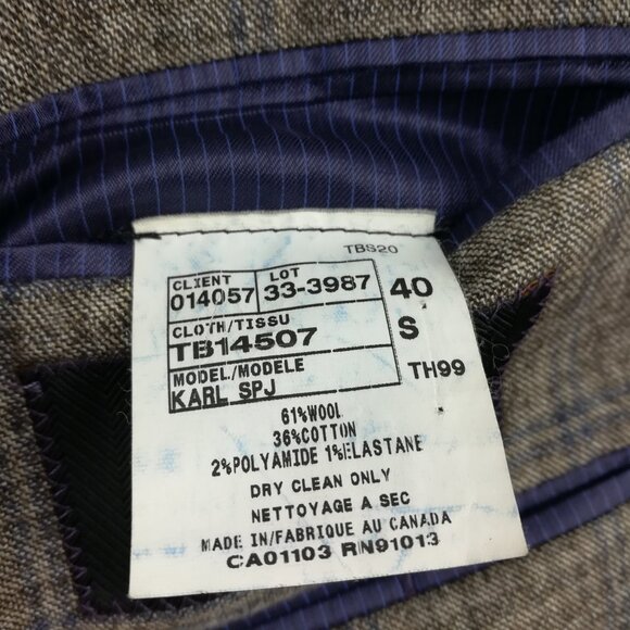 Ted Baker London Sport Coat Flannel Wool Sharkskin Windowpane Plaid Blue 40S - Picture 7 of 15